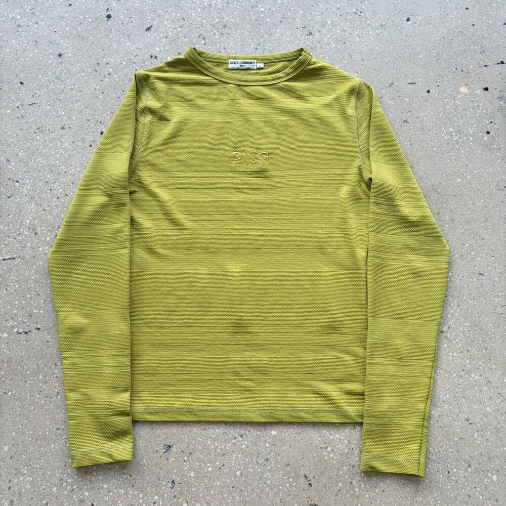 Dolce & Gabbana D&G Lime Striped Long Sleeve Shirt